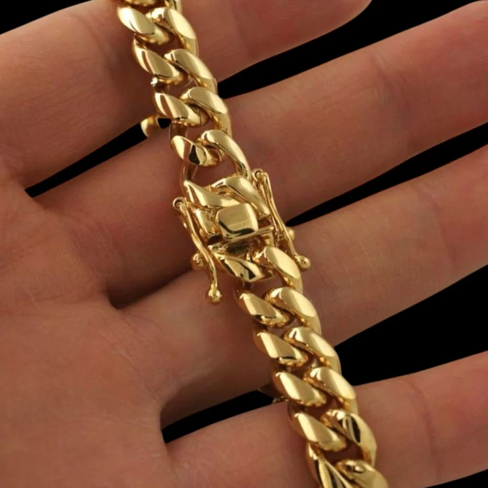 10mm Gold Plated Miami Cuban Bracelet - Image 3