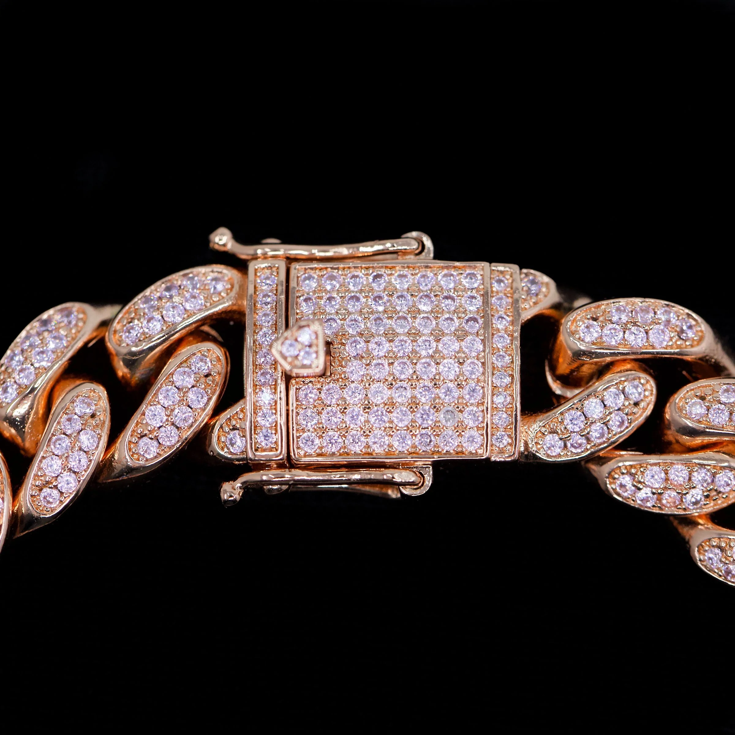 12mm Rose Diamond Miami Cuban Necklace - Image 3