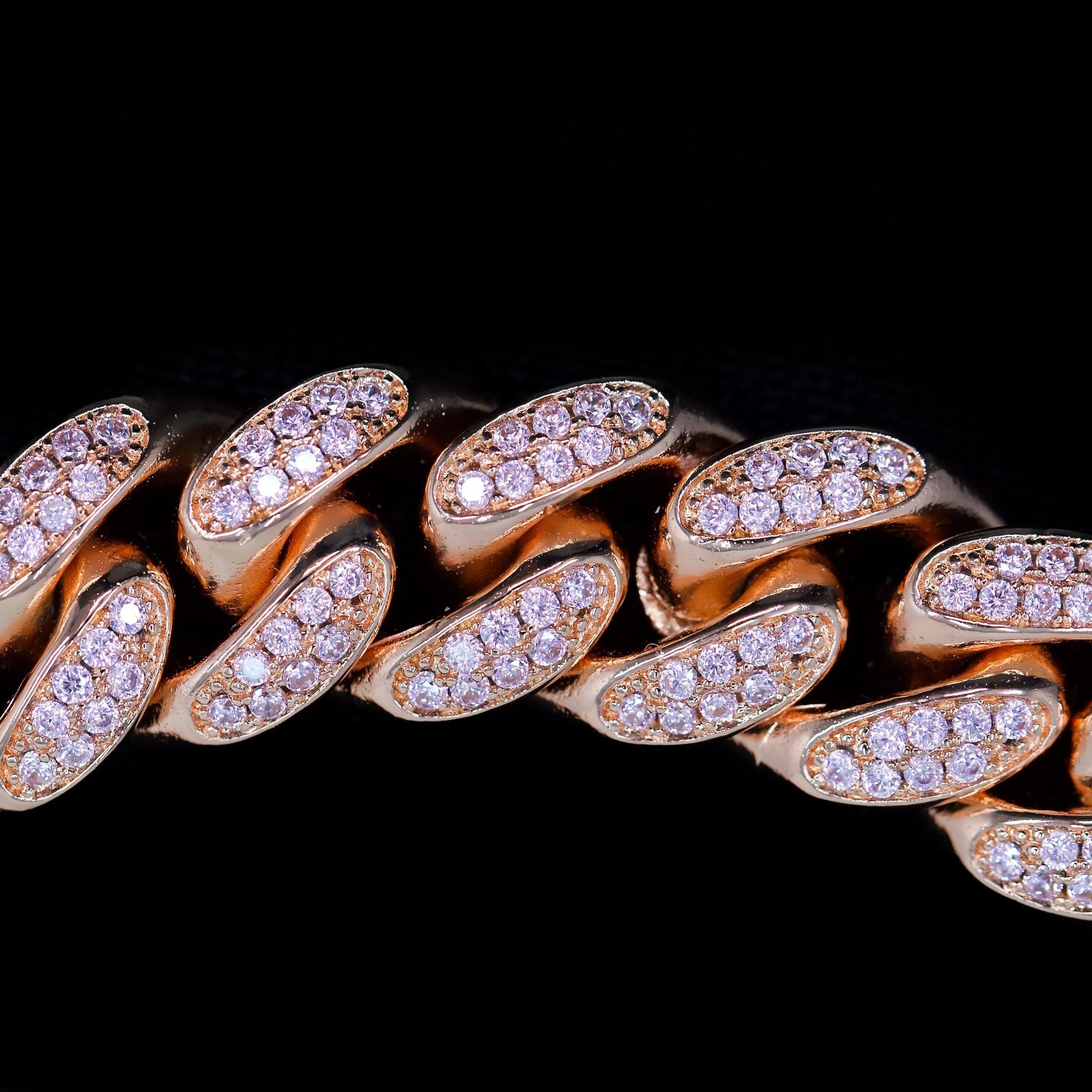 12mm Rose Diamond Miami Cuban Necklace - Image 4