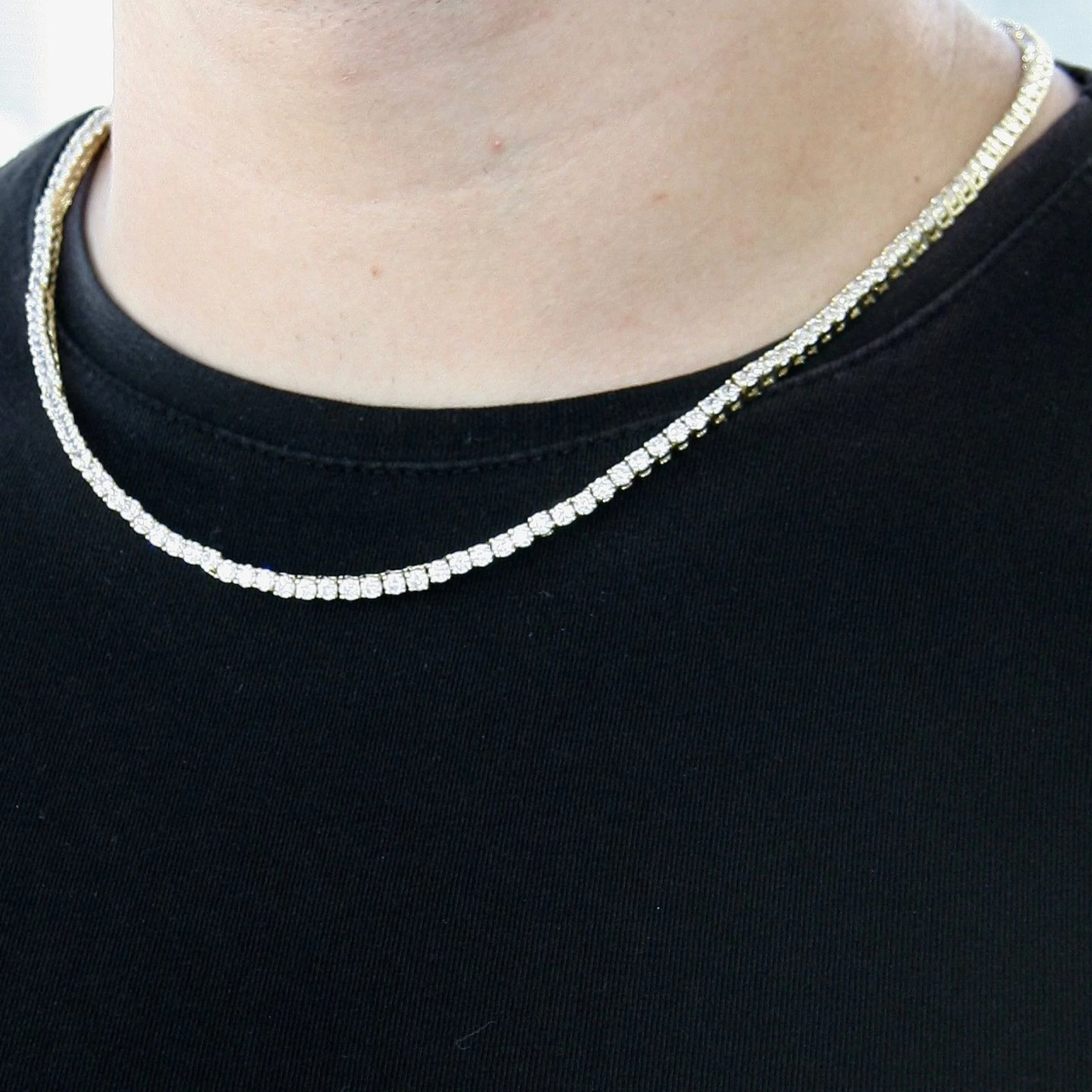 3mm Gold Plated Tennis Chain - Image 3