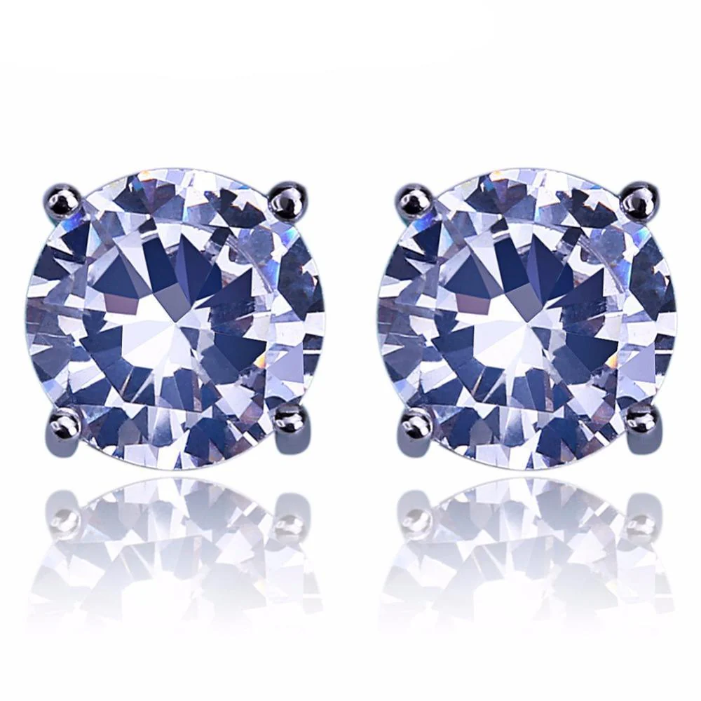 8mm Simulated Diamond Earrings - Image 3