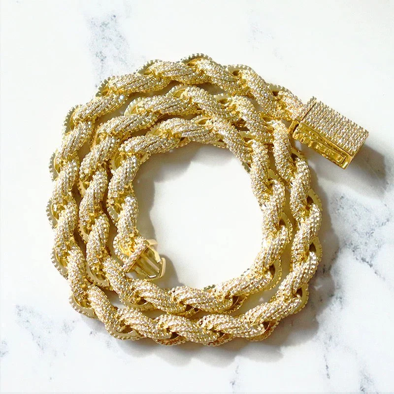 10mm Diamond Dookie Rope Chain - Image 4