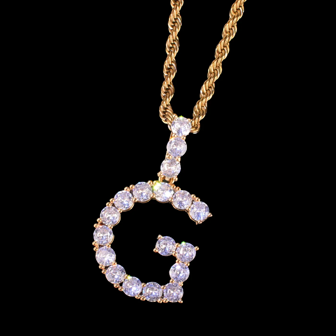 Gold plated Diamond Letter pendant - Image 4