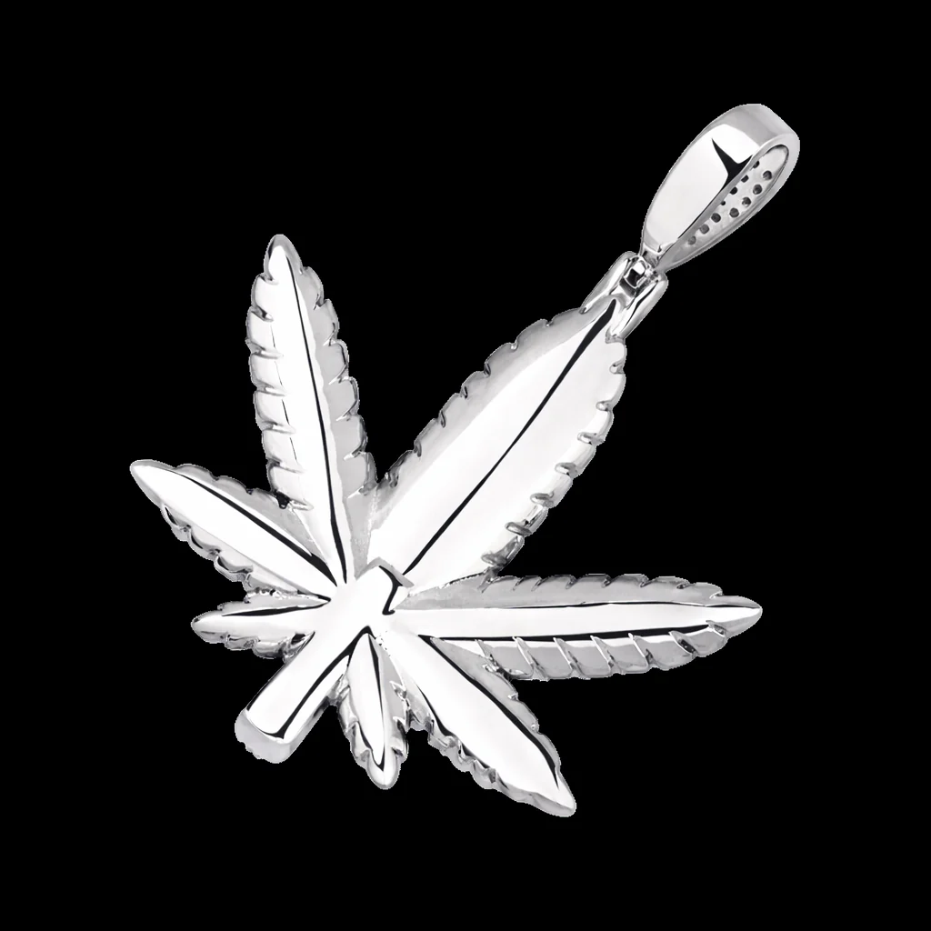 Premium Iced Out Cannabis Leaf Pendant - Image 3
