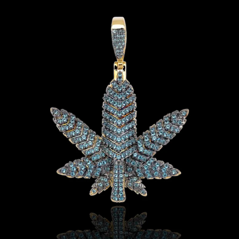 Premium Iced Out Cannabis Leaf Pendant - Image 6