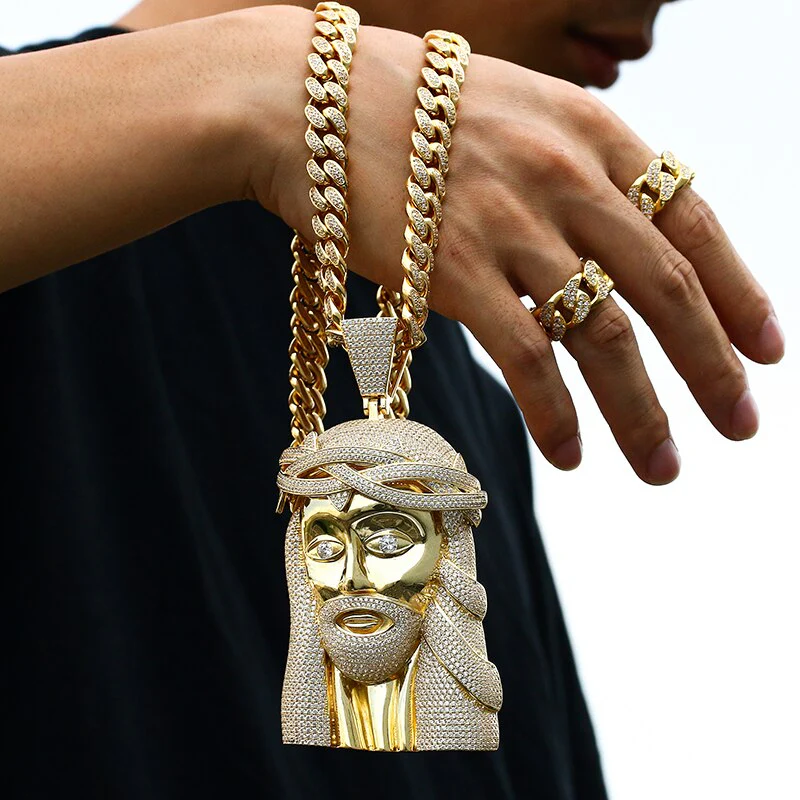 Gold Plated XXL Jesus Pendant - Image 3